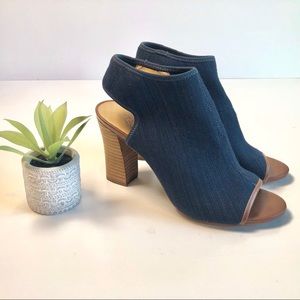 Denim Stretch PeepToe Ankle Booties Franco Sarto 7